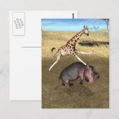 Rodeo Hippo Briefkaart (Voorkant / Achterkant)