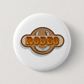 Rodeo Hoefijzer Ronde Button 5,7 Cm (Voorkant)