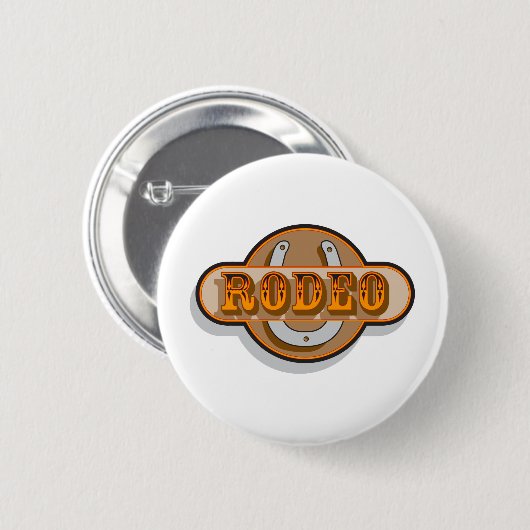 Rodeo Hoefijzer Ronde Button 5,7 Cm (Voorkant /achterkant)