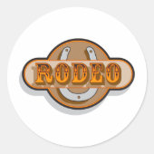 Rodeo Hoefijzer Ronde Sticker (Voorkant)