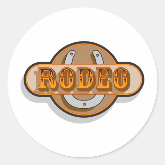 Rodeo Hoefijzer Ronde Sticker (Voorkant)