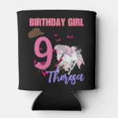 Rodeo Horses Pony Bloemen Verjaardagsfeestje Meisj Blikjeskoeler (Achterkant)