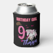 Rodeo Horses Pony Bloemen Verjaardagsfeestje Meisj Blikjeskoeler (Blikje Achterkant)