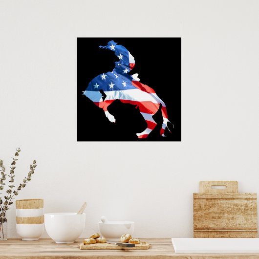 Rodeo is Amerika - Bronco Riding Poster (Keuken)