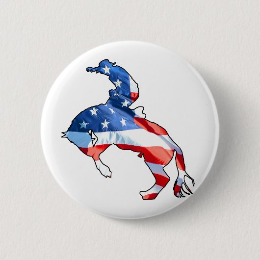 Rodeo is Amerika - Bronco Riding Ronde Button 5,7 Cm (Voorkant)
