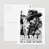 RODEO is een manier van leven  Cowboy Gezegden Art Briefkaart (Voorkant / Achterkant)