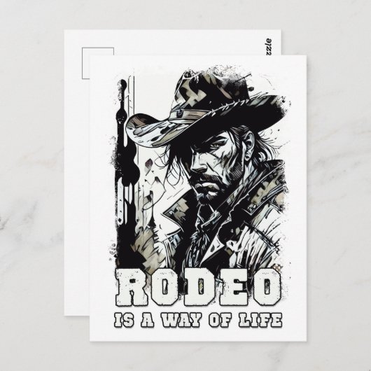 RODEO is een manier van leven  Cowboy Gezegden Art Briefkaart (Voorkant / Achterkant)