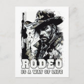RODEO is een manier van leven  Cowboy Gezegden Art Briefkaart (Voorkant)