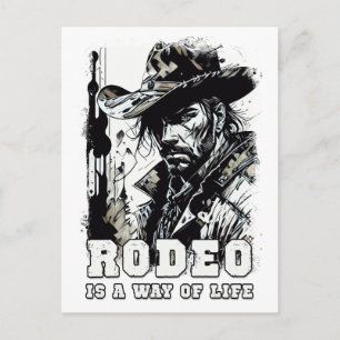 RODEO is een manier van leven  Cowboy Gezegden Art Briefkaart