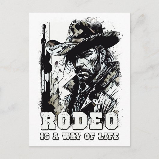 RODEO is een manier van leven  Cowboy Gezegden Art Briefkaart (Voorkant)