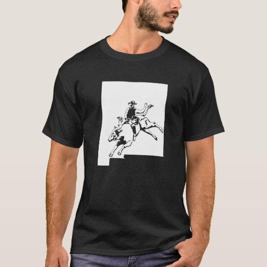 Rodeo Koe Rider Bull Riding Cowboy Map New Mexico T-shirt (Voorkant)