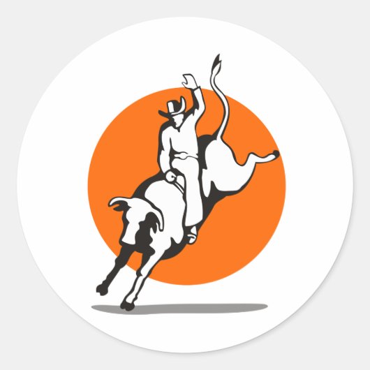 Rodeo-kowboy-sul Ronde Sticker (Voorkant)
