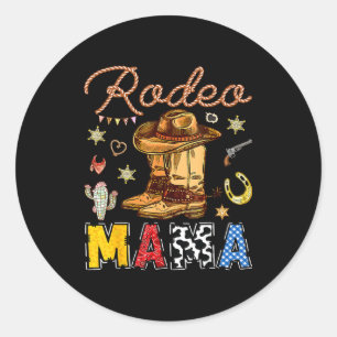 Rodeo Mama Western Verjaardag Cowboy Overeenkomsti Ronde Sticker