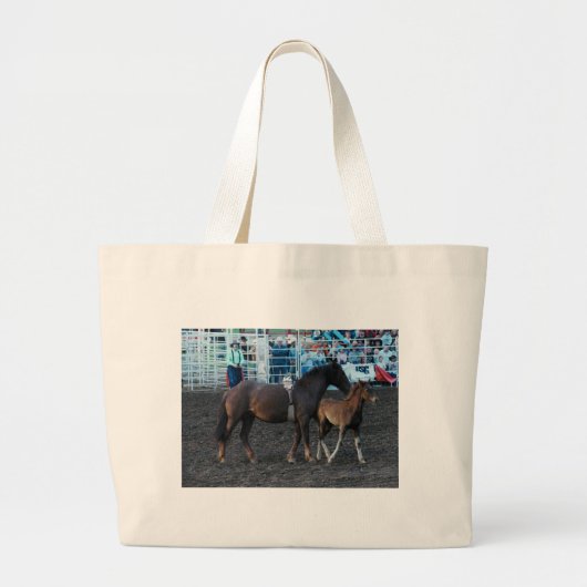 Rodeo Mare en Foal Grote Tote Bag (Voorkant)