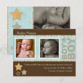 Rodeo Mattias Birth Announement Aankondigingskaart (Voorkant / Achterkant)