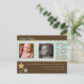 Rodeo Mattias Birth Announement Aankondigingskaart (Staand voorkant)