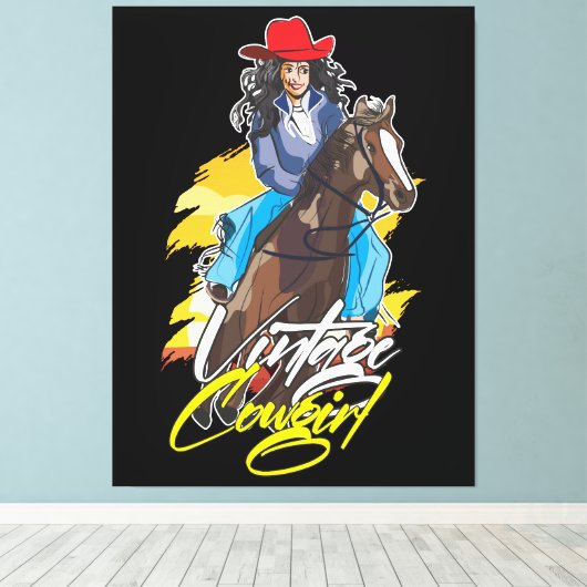  Rodeo Meisje Classic Canvas Afdruk (Insitu (Houten vloer))