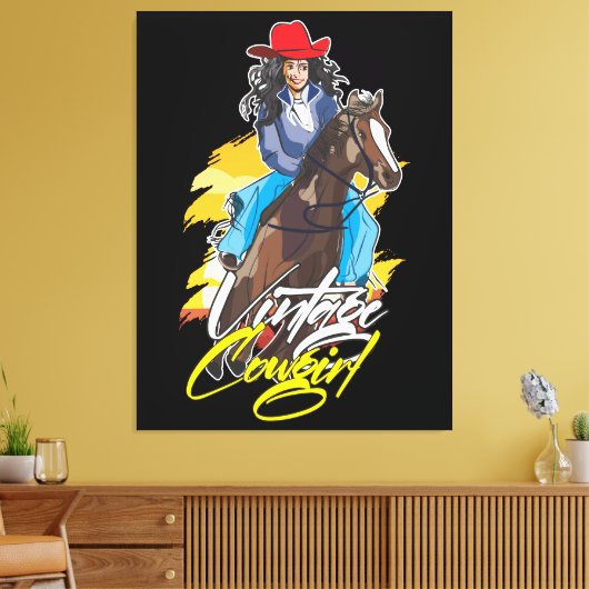  Rodeo Meisje Classic Canvas Afdruk (Insitu (Woonkamer))