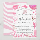 Rodeo meisje verjaardagsfeestje kaart (Voorkant / Achterkant)