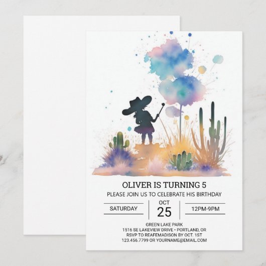 Rodeo moderne cowboy verjaardag kaart (Voorkant / Achterkant)