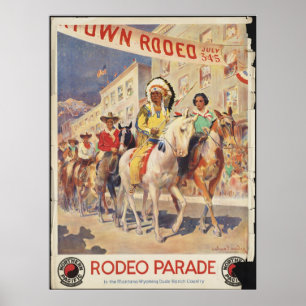 Rodeo Montana Vintage Travel Poster en Retro Print