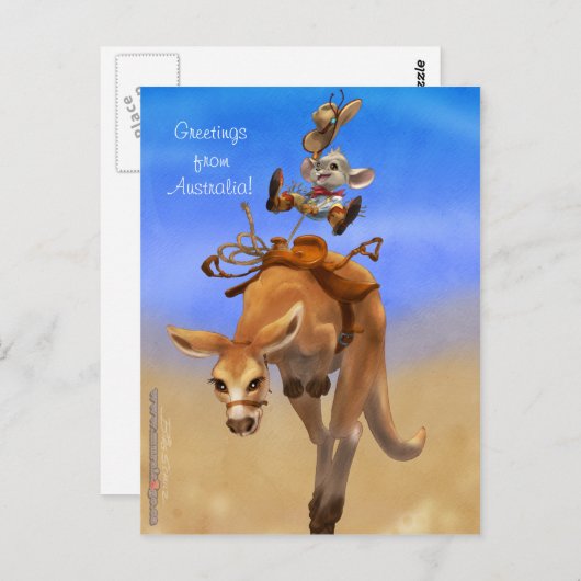 Rodeo Mouse en Rodeo Roo Briefkaart (Voorkant / Achterkant)