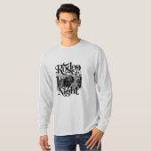 Rodeo Night" Dynamisch Western Bull Rider T-shirt (Voorkant volledig)