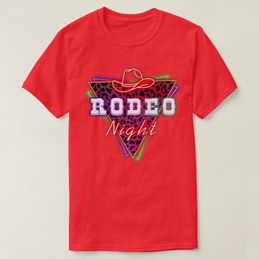 Rodeo Night Leopard Neon Cowboy Hat672 T-shirt (Design voorkant)