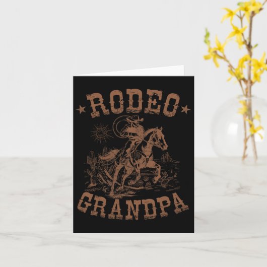 Rodeo Opa Western Cowboy Familie Matching Vader Kaart (Gele Bloem)