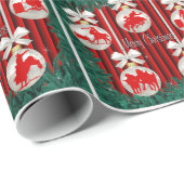 Rodeo Ornamenten krans rand rode achtergrond Cadeaupapier (Rol Hoek)