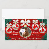 Rodeo Ornamenten krans rand rode achtergrond foto Feestdagenkaart (Voorkant / Achterkant)