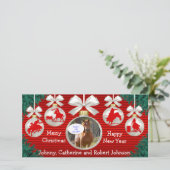 Rodeo Ornamenten krans rand rode achtergrond foto Feestdagenkaart (Staand voorkant)