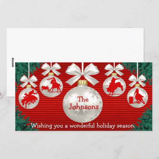 Rodeo Ornamenten krans rand rode achtergrond Kaart (Voorkant / Achterkant)