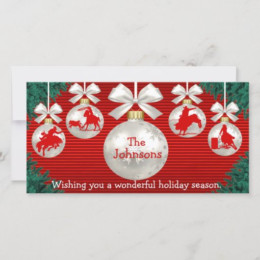 Rodeo Ornamenten krans rand rode achtergrond Kaart (Voorkant)