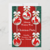 Rodeo Ornamenten krans rand rode uitnodiging (Voorkant)