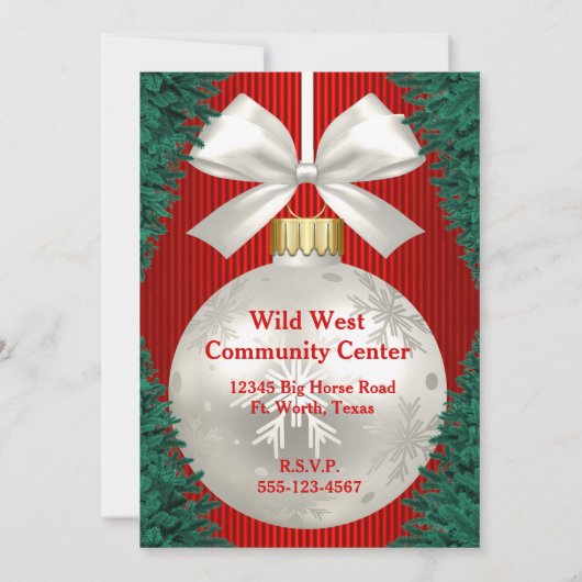 Rodeo Ornamenten krans rand rode uitnodiging (Achterkant)