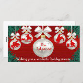 Rodeo Ornamenten Kransrand Rode Achtergrond Kaart (Voorkant / Achterkant)