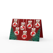 Rodeo Ornamenten op de Red Holiday Greeting Kaart