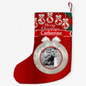 Rodeo Ornamenten op rode aangepaste foto kous Kleine Kerstsok (Achterkant)
