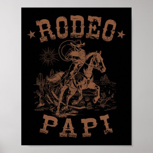 Rodeo Papi western cowboy familie matching vaderda Poster (Voorkant)
