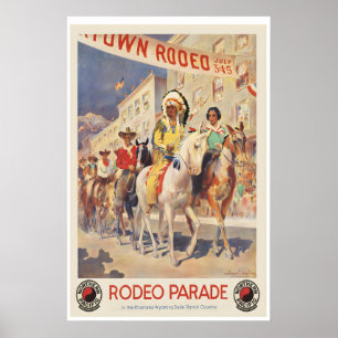 Rodeo Parade in Montana Vintage Reisposter Poster