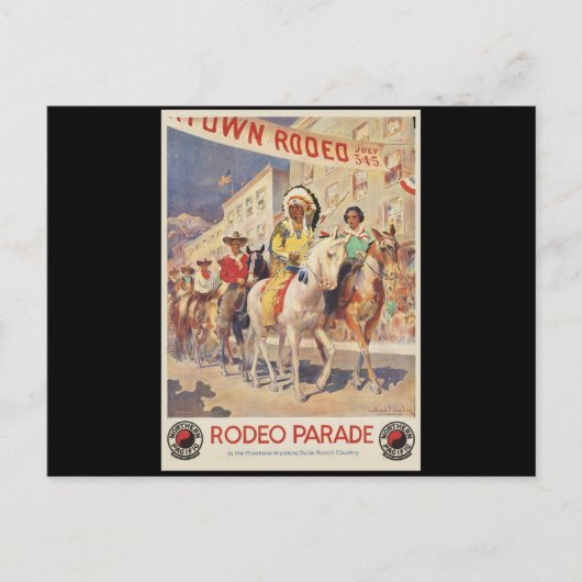Rodeo Parade Montana Wyoming Briefkaart (Voorkant)
