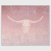 Rodeo Pink Art Texture Roustic Bull Skull Cadeaupapier (Vlak)