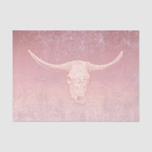 Rodeo Pink Art Texture Roustic Bull Skull Tissuepapier (Voorkant)