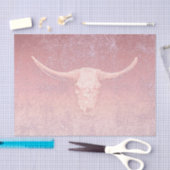 Rodeo Pink Art Texture Roustic Bull Skull Tissuepapier (Craft)