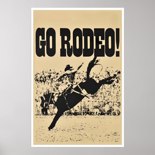 Rodeo Poster Kunst Westerse Print Cowboy (H944) (Voorkant)