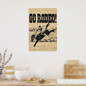 Rodeo Poster Kunst Westerse Print Cowboy (H944) (Keuken)