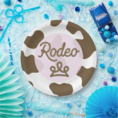Rodeo Princess Country Western Tiara Crown Pink Papieren Bordje (Feest)