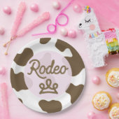 Rodeo Princess Country Western Tiara Crown Pink Papieren Bordje (Feest)