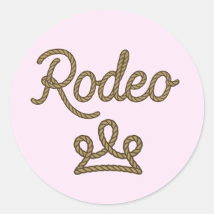 Rodeo Prinses Country Western Tiara Kroon Roze  Ronde Sticker